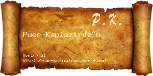 Puer Kapisztrán névjegykártya